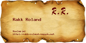 Rakk Roland névjegykártya